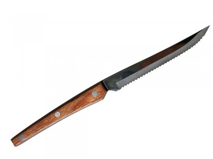 Couteau à steak "Black Square" en bois / inox / dentelé